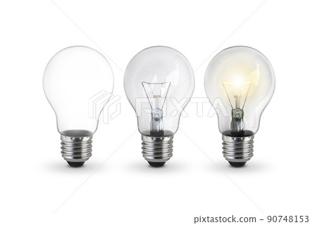 lighted bulb isolated on white background 90748153