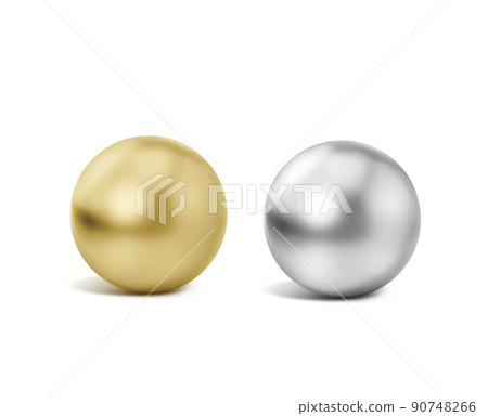 isolated steel metal ball on white background. 3d render 90748266