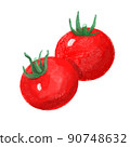 Small round tomato watercolor style 90748632