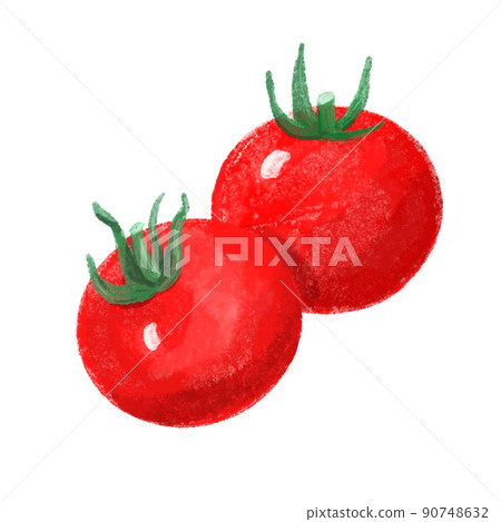 Small round tomato watercolor style 90748632