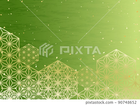 Japanese-style vector material with hemp leaf pattern arranged 90748652