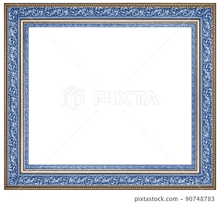 Color Light Blue Classic Old Vintage Wooden mockup canvas frame isolated on white background. Design element. use for framing paintings, mirrors or photo. Color Light Blue Classic Old Vintage Wooden mockup canvas frame isolated on white background. Design element. use for framing paintings, mirrors or photo. 90748783
