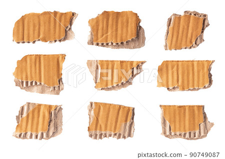 Handmade torn cardboard isolated on white background. Handmade torn cardboard isolated on white background. 90749087