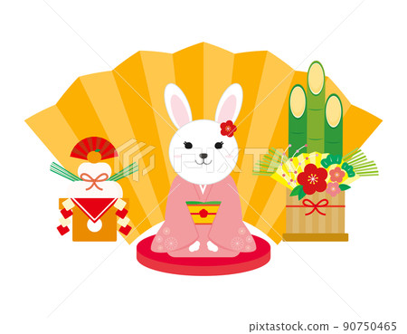 Illustration material of New Year's card of 2023 rabbit year Illustration material of New Year's card of 2023 rabbit year 90750465