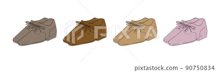 Illustration set of brown leather shoes 90750834