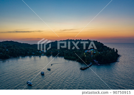 Drone shot the Luxury but Eco Community resort and hotel on the mountain in KohKood Island at the East of Thailand. Drone shot the Luxury but Eco Community resort and hotel on the mountain in KohKood Island at the East of Thailand. 90750915