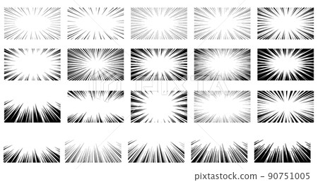 Material set of vector illustrations of concentrated lines Material set of vector illustrations of concentrated lines 90751005