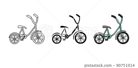 Vector set of tricycles. Cycling. Active lifestyle. Line art 90751014