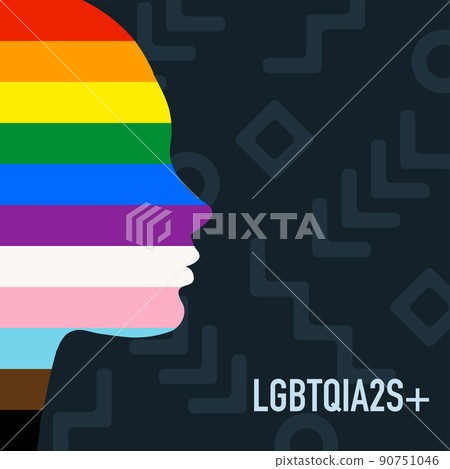 Grunge brush lines LGBTQIA2S background 90751046