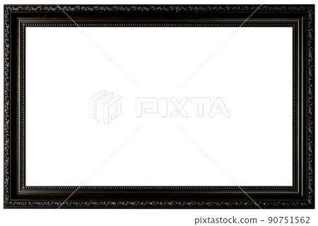 Antique Dark Black Classic Old Vintage Wooden mockup canvas frame isolated on white background. Blank and diverse subject moulding baguette. Design element. use for paintings, mirrors or photo. Antique Dark Black Classic Old Vintage Wooden mockup canvas frame isolated on white background. Blank and diverse subject moulding baguette. Design element. use for paintings, mirrors or photo. 90751562