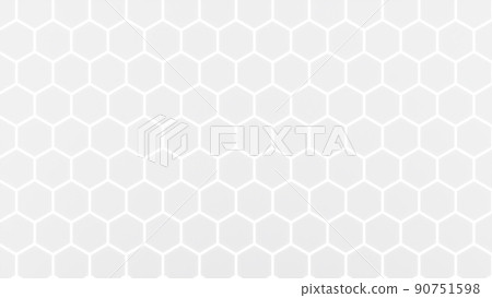 White hexagonal pattern wall. Matte texture. 90751598