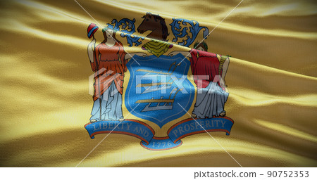 New Jersey state flag background illustration, USA symbol backdrop 90752353
