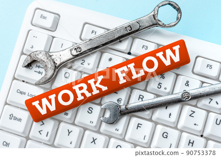 Conceptual caption Work Flow. Business approach Continuity of a certain task to and from an office or employer -48838 90753378