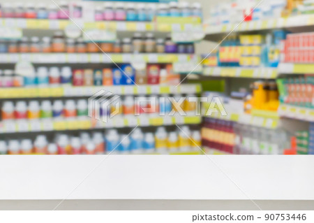 pharmacy drugstore shop interior blur background 90753446