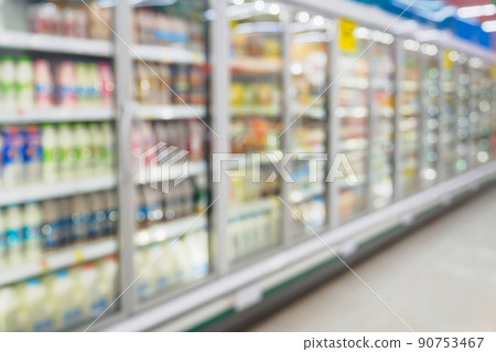 Supermarket with abstract defocused blur background Supermarket with abstract defocused blur background 90753467