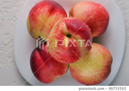 Fresh juicy nectarines fresh red. Fresh juicy nectarines fresh red. 90753583