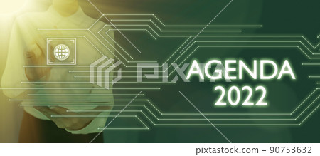 Text caption presenting Agenda 2022. Business concept list of activities in order which they are to be taken up -48781 90753632