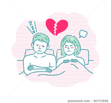 男女、情侶、情侶上半身（SEX、性活動）/疲倦、過度勞累、無性 90753690