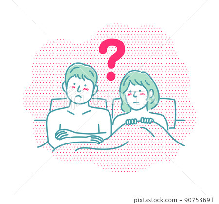 男女、情侶、情侶在床上擁抱上半身(性、性活動)/問題、疑問 男女、情侶、情侶在床上擁抱上半身(性、性活動)/問題、疑問 90753691