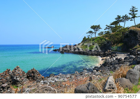 漢達姆步道，步行，海灘，沿海公路，海灘，海岸，熔岩，健康，步行， 90754577