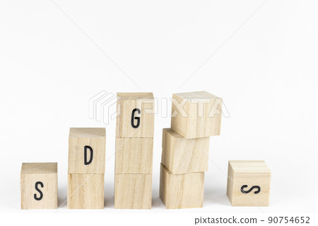 Stacked wooden blocks of SDGs. Image of SDGs Stacked wooden blocks of SDGs. Image of SDGs 90754652