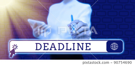 Conceptual caption Deadline. Word for Period of time by which something must be finished or accomplished -47617 Conceptual caption Deadline. Word for Period of time by which something must be finished or accomplished -47617 90754690