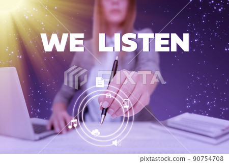 Conceptual caption We Listen. Internet Concept Group of showing that is willing to hear anything you want to say Open Box With Flying Paper Planes Presenting New Free Ideas Conceptual caption We Listen. Internet Concept Group of showing that is willing to hear anything you want to say Open Box With Flying Paper Planes Presenting New Free Ideas 90754708