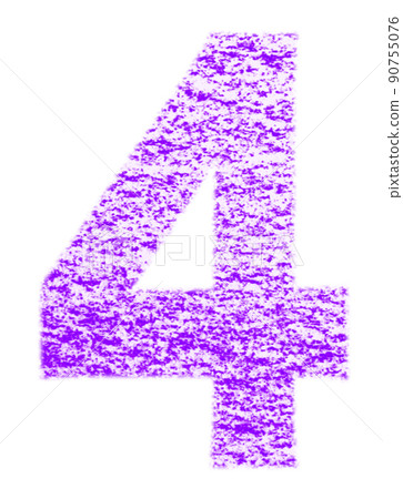 Numbers drawn with crayons Yong 4 Purple background White With high resolution pass Other colors available Numbers drawn with crayons Yong 4 Purple background White With high resolution pass Other colors available 90755076