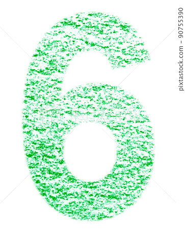 Numbers drawn with crayons Roku 6 Green Background White With high resolution pass Other colors available Numbers drawn with crayons Roku 6 Green Background White With high resolution pass Other colors available 90755390