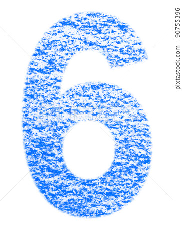 Numbers drawn with crayons Roku 6 Blue Background White With high resolution pass Other colors available 90755396