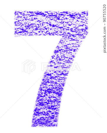 Numbers drawn with crayons Nana 7 Blue Purple Background White With high resolution pass Other colors available 90755520