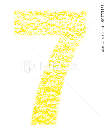Numbers drawn with crayons Nana 7 Yellow Background White With high resolution pass Other colors available 90755521