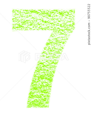用蠟筆繪製的數字 Nana 7 黃綠色 背景 白色 高分辨率通行證 其他顏色可選 用蠟筆繪製的數字 Nana 7 黃綠色 背景 白色 高分辨率通行證 其他顏色可選 90755522