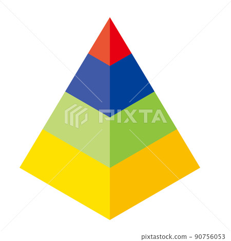 3D three-dimensional four-dimensional pyramid-shaped isometrics illustration infographic business 90756053