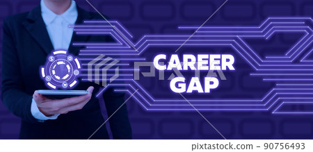 Conceptual display Career Gap. Word for A scene where in you stop working by your profession for a while Businessman in suit holding tablet symbolizing successful teamwork. Conceptual display Career Gap. Word for A scene where in you stop working by your profession for a while Businessman in suit holding tablet symbolizing successful teamwork. 90756493