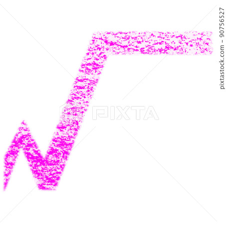 Symbol drawn with crayon Route √ Pink background White With high resolution pass Other colors available 90756527