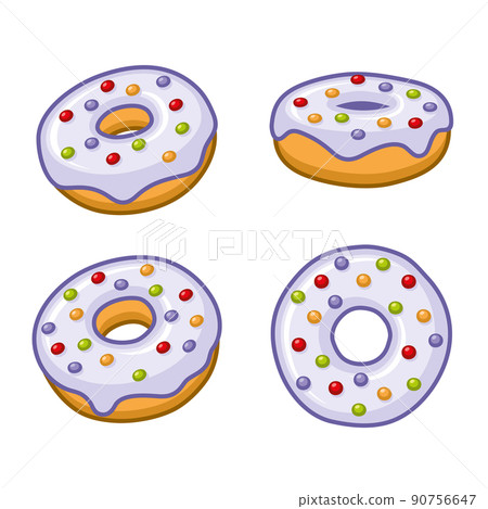 Donuts Icon Set on White Background. Vector 90756647