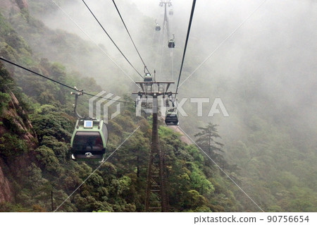 Huangshan Rope-Way Down in the Sea of Clouds Huangshan Rope-Way Down in the Sea of Clouds 90756654
