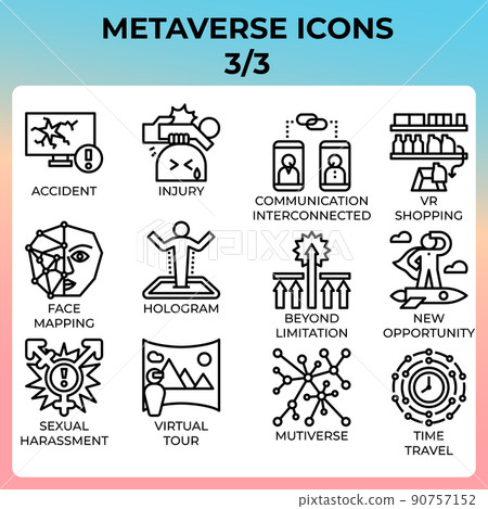 Metaverse icon set 90757152