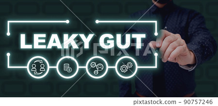 Handwriting text Leaky Gut. Word for A condition in which the lining of small intestine is damaged Lady in suit holding pen symbolizing successful teamwork accomplishments. Handwriting text Leaky Gut. Word for A condition in which the lining of small intestine is damaged Lady in suit holding pen symbolizing successful teamwork accomplishments. 90757246