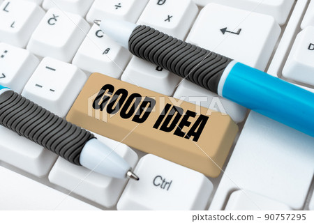 Hand writing sign Good Idea. Business idea State of human brain to bring great intelegence towards something -48551 90757295