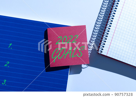Sign displaying 2022 Goals. Word Written on A plan to do for something new and better for the coming year -47621 Sign displaying 2022 Goals. Word Written on A plan to do for something new and better for the coming year -47621 90757328