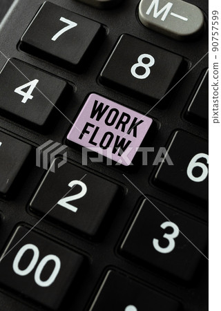Handwriting text Work Flow. Business idea Continuity of a certain task to and from an office or employer -49140 90757599