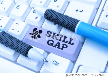 Conceptual caption Skill Gap. Business concept Refering to a person s is weakness or limitation of knowlege -49087 90757605
