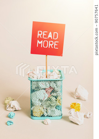 Sign displaying Read More. Concept meaning Provide more time or thorough reading for a specific topic or item Businessman Using Mobile Phone Making Plans Accomplishing Latest Goals. 90757641