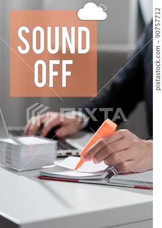 Text caption presenting Sound Off. Business overview To not hear any kind of sensation produced by stimulation -47253 90757712