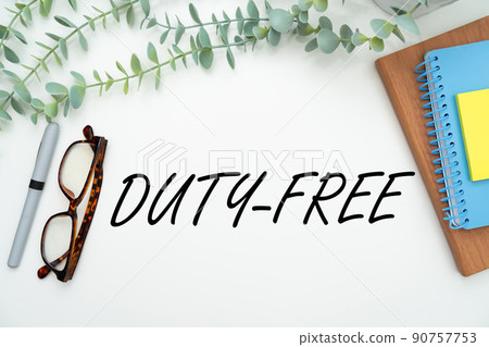 Text sign showing Duty Free. Conceptual photo Store or establisbhement that sells imported products witout tax Flashy School Office Supplies, Teaching Learning Collections, Writing Tools, 90757753