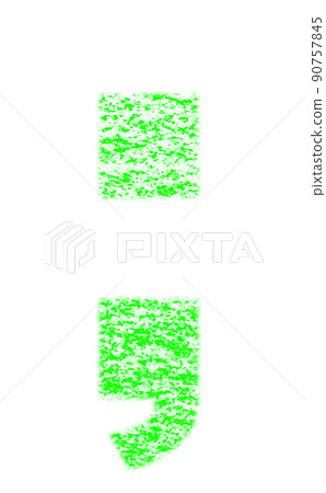 Symbol drawn with crayon Semicolon; Green background White With high resolution path Other colors available Symbol drawn with crayon Semicolon; Green background White With high resolution path Other colors available 90757845