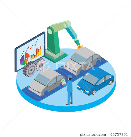 Image illustration of the automobile industry 90757891