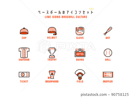 Baseball icon set Baseball icon set 90758125